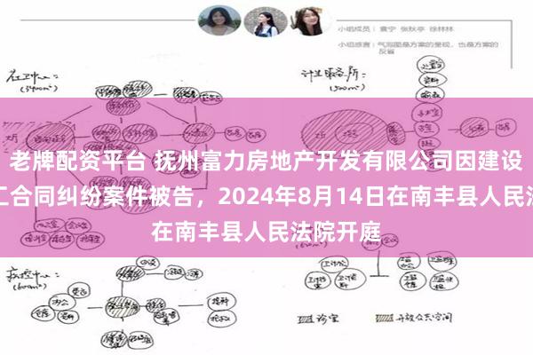 老牌配资平台 抚州富力房地产开发有限公司因建设工程施工合同纠纷案件被告，2024年8月14日在南丰县人民法院开庭