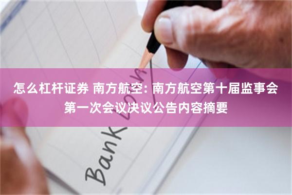 怎么杠杆证券 南方航空: 南方航空第十届监事会第一次会议决议公告内容摘要