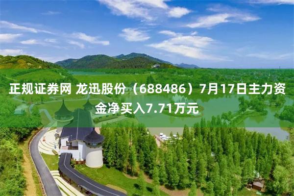 正规证券网 龙迅股份（688486）7月17日主力资金净买入7.71万元