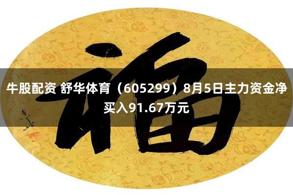 牛股配资 舒华体育（605299）8月5日主力资金净买入91.67万元