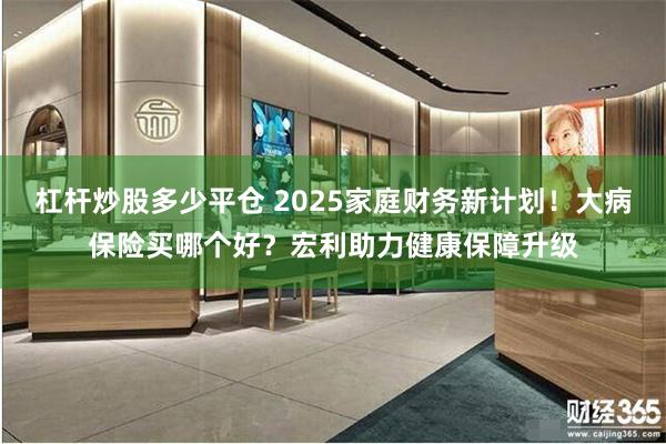 杠杆炒股多少平仓 2025家庭财务新计划！大病保险买哪个好？宏利助力健康保障升级