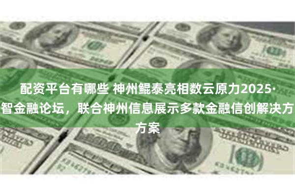 配资平台有哪些 神州鲲泰亮相数云原力2025·数智金融论坛，联合神州信息展示多款金融信创解决方案